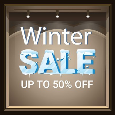 Sale Cold, Εκπτωτικά, Αυτοκόλλητα βιτρίνας, 80 x 64 εκ.